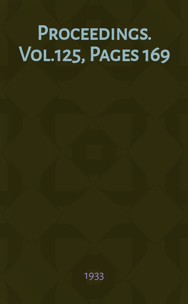 Proceedings. Vol.125, Pages 169