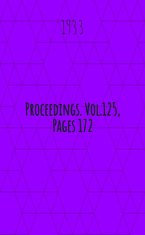 Proceedings. Vol.125, Pages 172