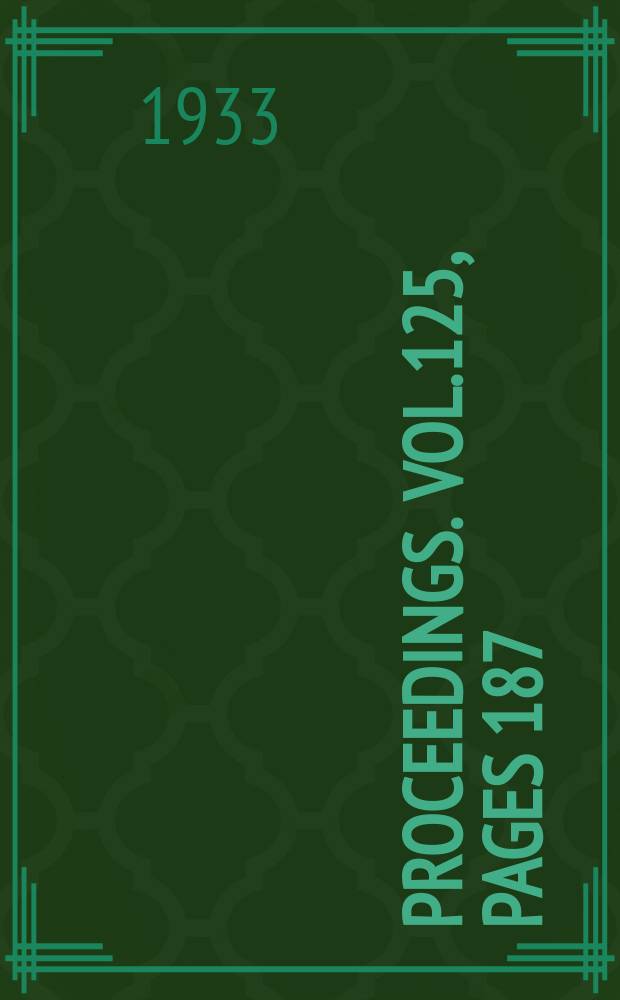 Proceedings. Vol.125, Pages 187