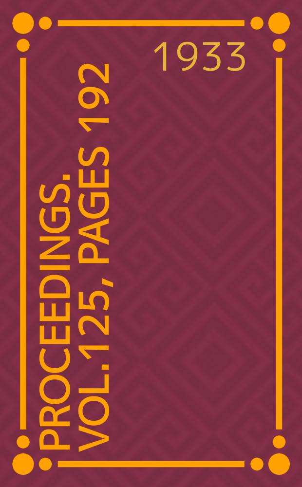 Proceedings. Vol.125, Pages 192