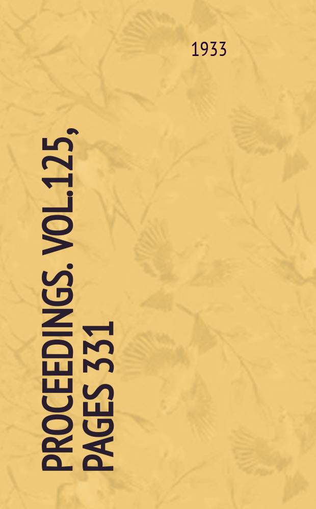 Proceedings. Vol.125, Pages 331