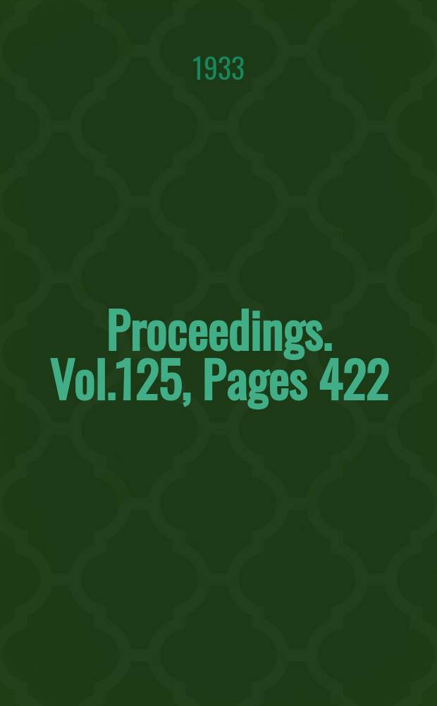 Proceedings. Vol.125, Pages 422