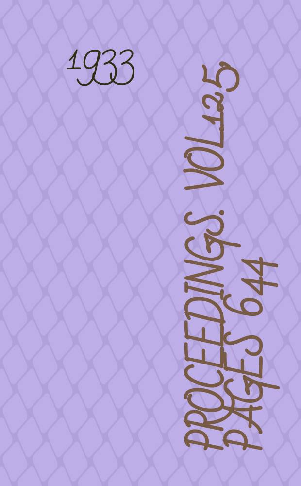 Proceedings. Vol.125, Pages 644