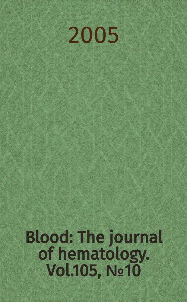 Blood : The journal of hematology. Vol.105, №10