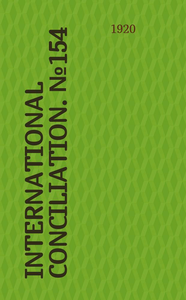 International conciliation. №154