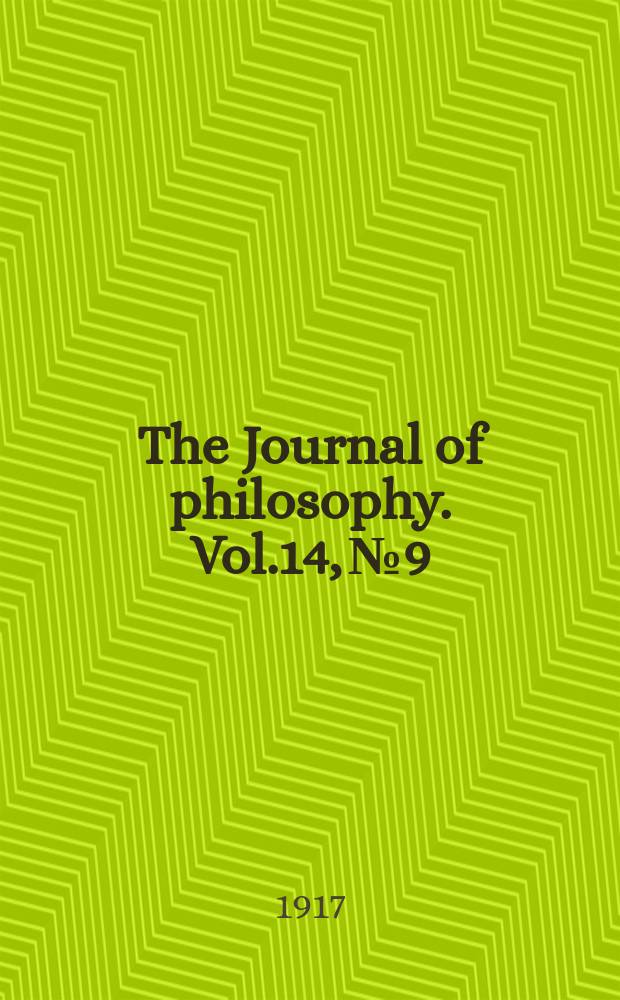 The Journal of philosophy. Vol.14, №9