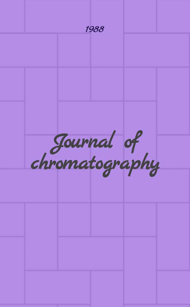 Journal of chromatography : Intern. journal on chromatography, electrophoresis and related methods. Vol.448, №2