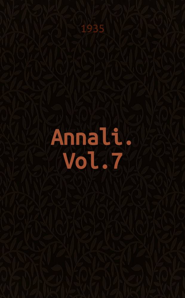 Annali. Vol.7