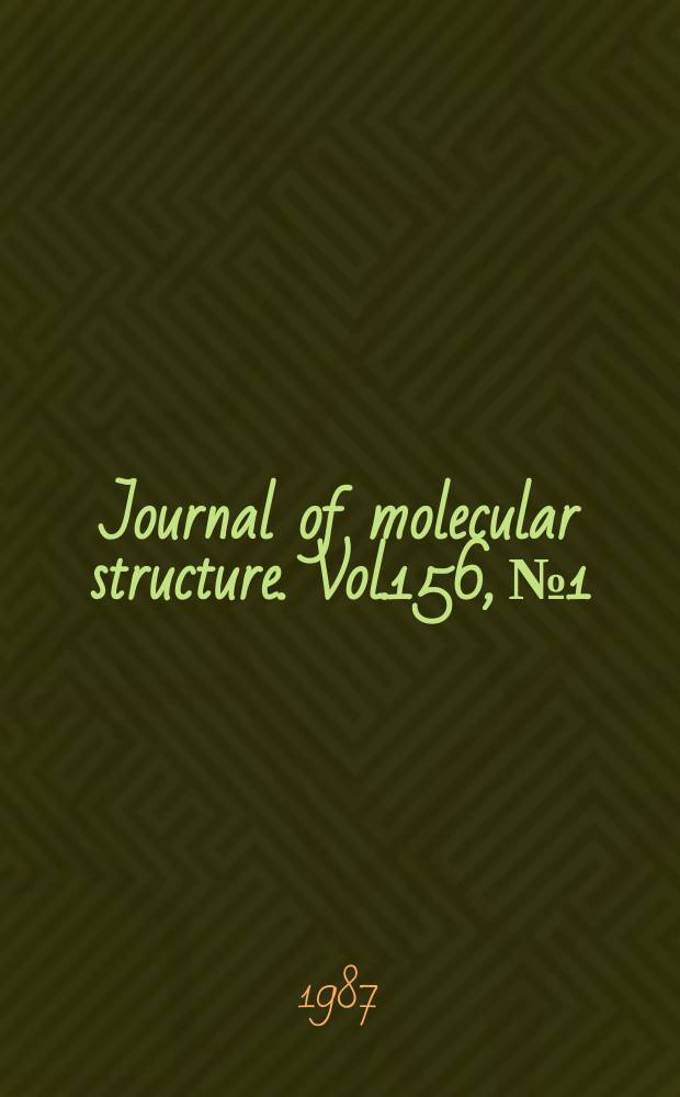 Journal of molecular structure. Vol.156, №1/2