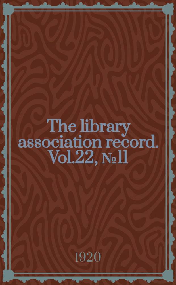 The library association record. Vol.22, №11