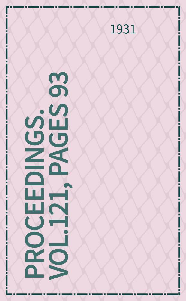 Proceedings. Vol.121, Pages 93