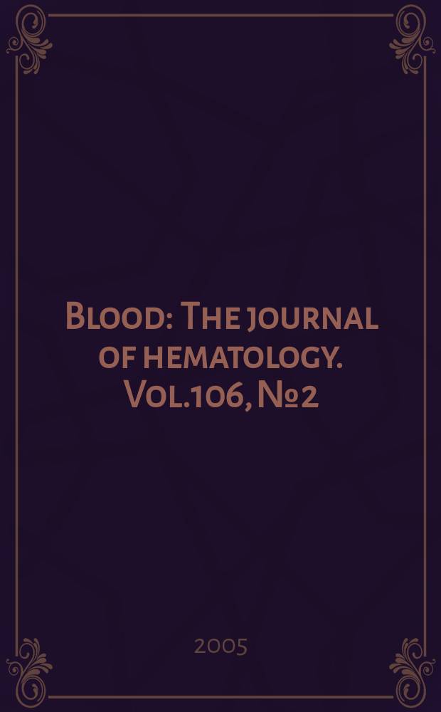 Blood : The journal of hematology. Vol.106, №2
