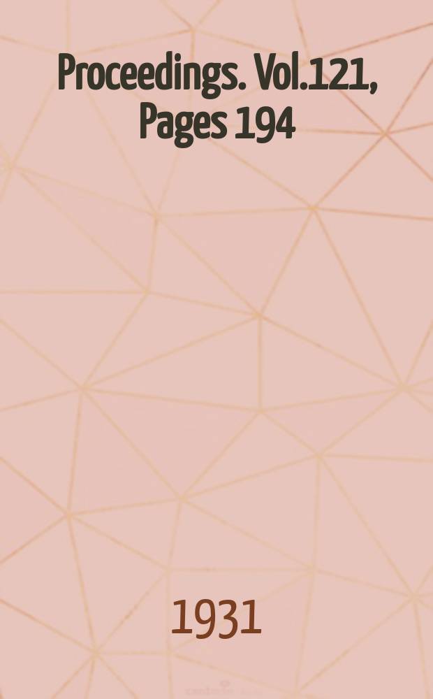 Proceedings. Vol.121, Pages 194