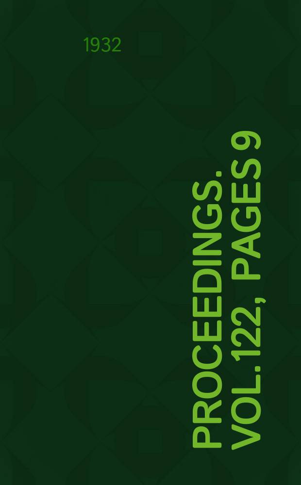 Proceedings. Vol.122, Pages 9