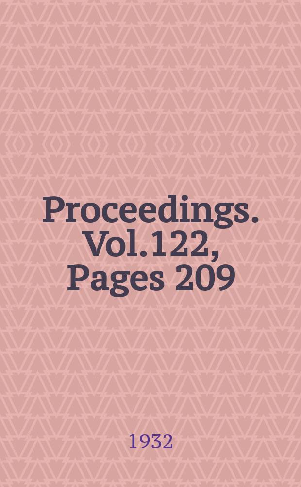 Proceedings. Vol.122, Pages 209