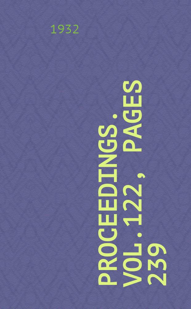 Proceedings. Vol.122, Pages 239