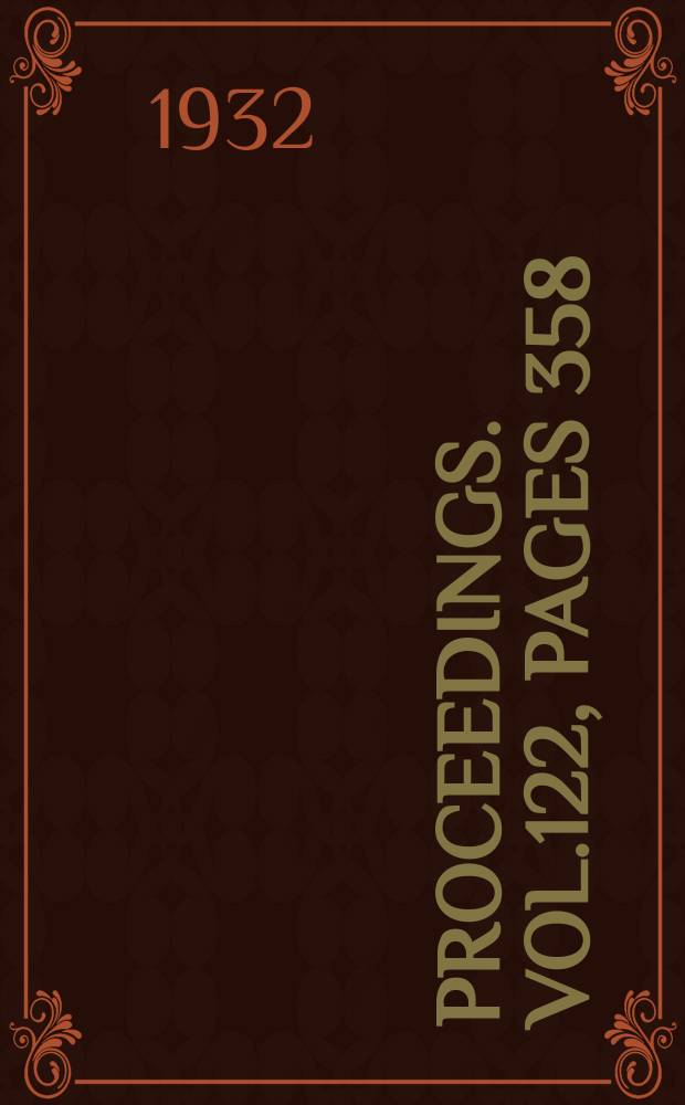 Proceedings. Vol.122, Pages 358