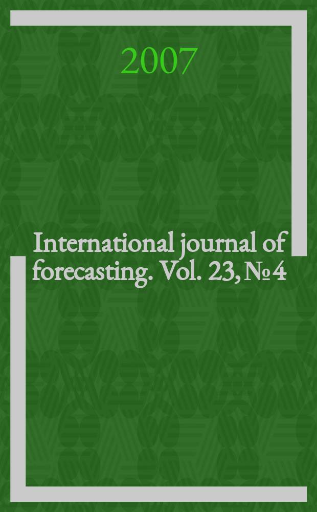 International journal of forecasting. Vol. 23, № 4 : Global income growth in the 21st century