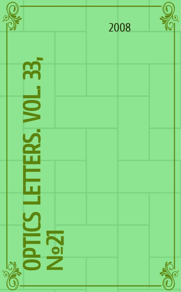 Optics letters. Vol. 33, № 21