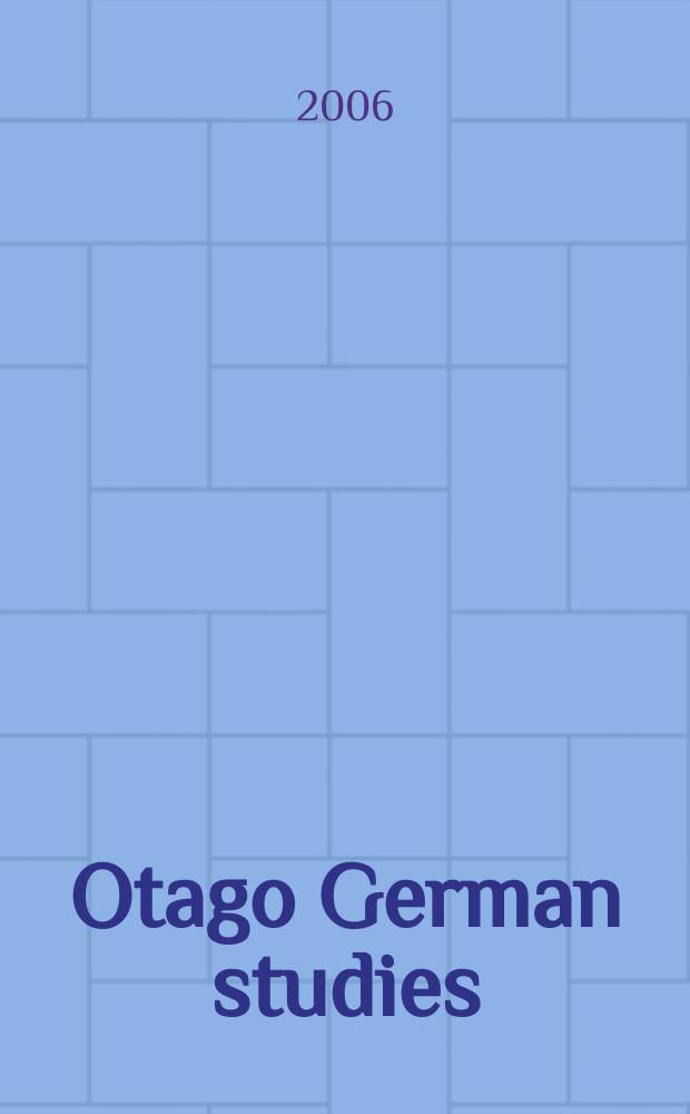 Otago German studies = Германские исследования: департамент языков и культуры