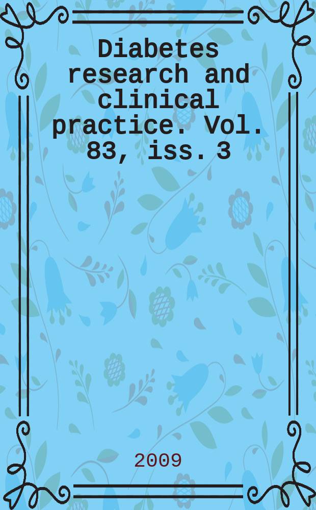 Diabetes research and clinical practice. Vol. 83, iss. 3