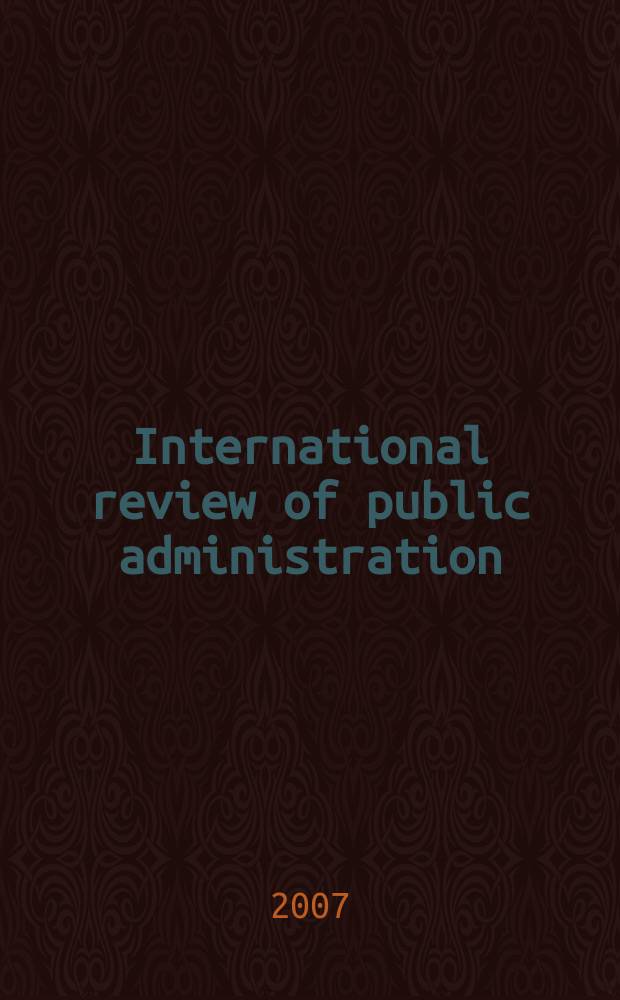 International review of public administration : IRPA. Vol 11, №2