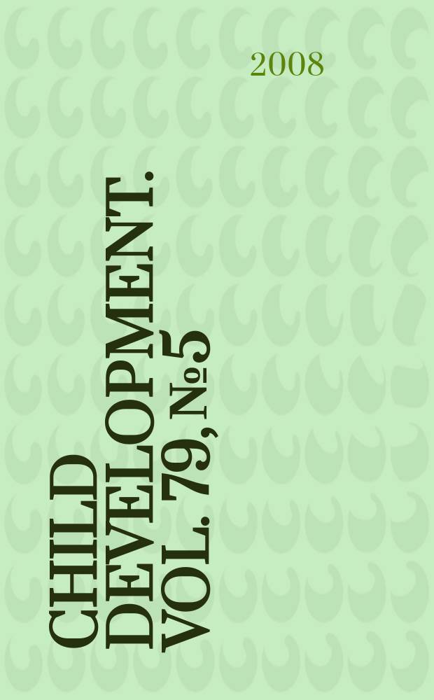 Child development. Vol. 79, № 5
