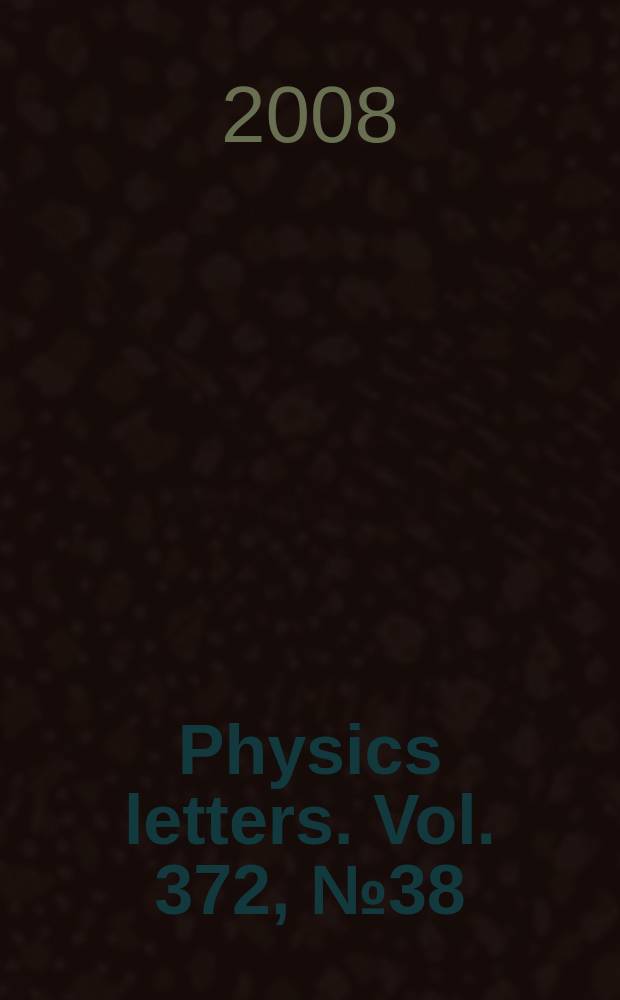 Physics letters. Vol. 372, № 38