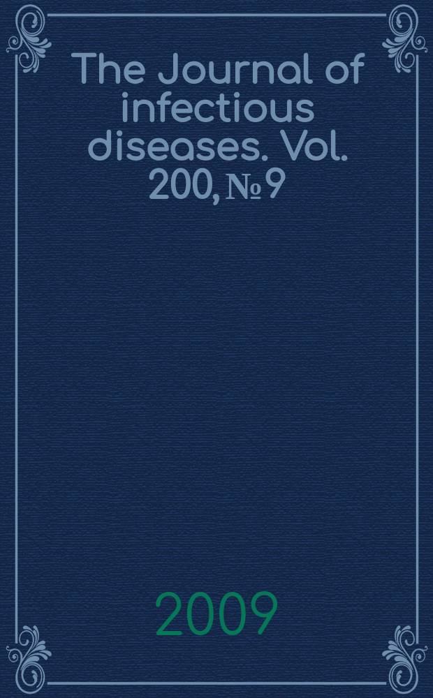 The Journal of infectious diseases. Vol. 200, № 9