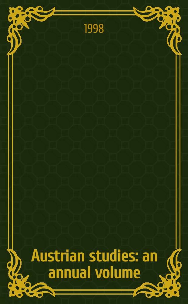 Austrian studies : an annual volume = Австрийские исследования