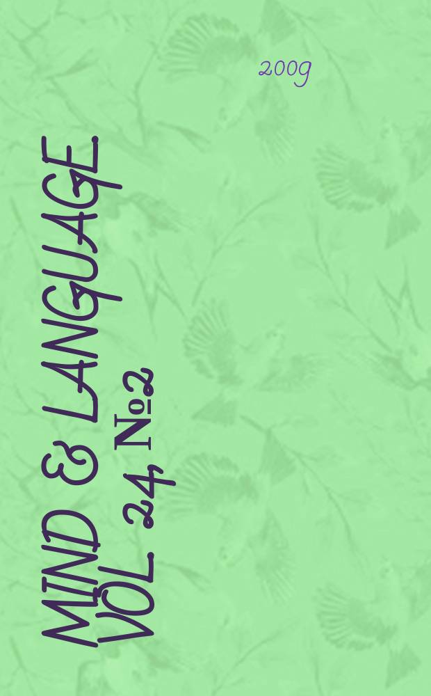 Mind & language. Vol. 24, № 2