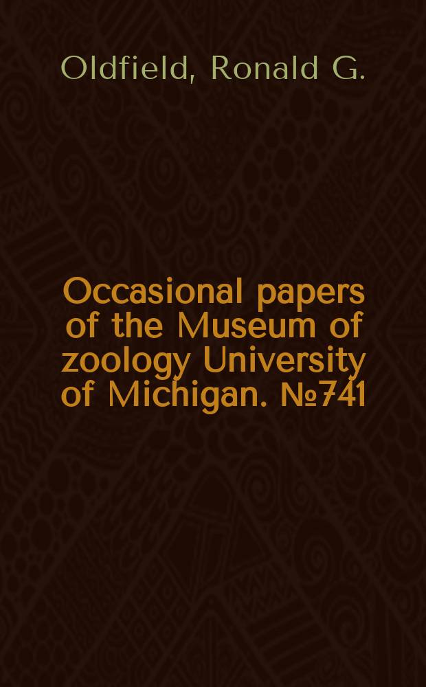 Occasional papers of the Museum of zoology University of Michigan. № 741 : Captive breeding observations support the validity of a recently described cichlid species in Lake Apoyo, Nicaragua