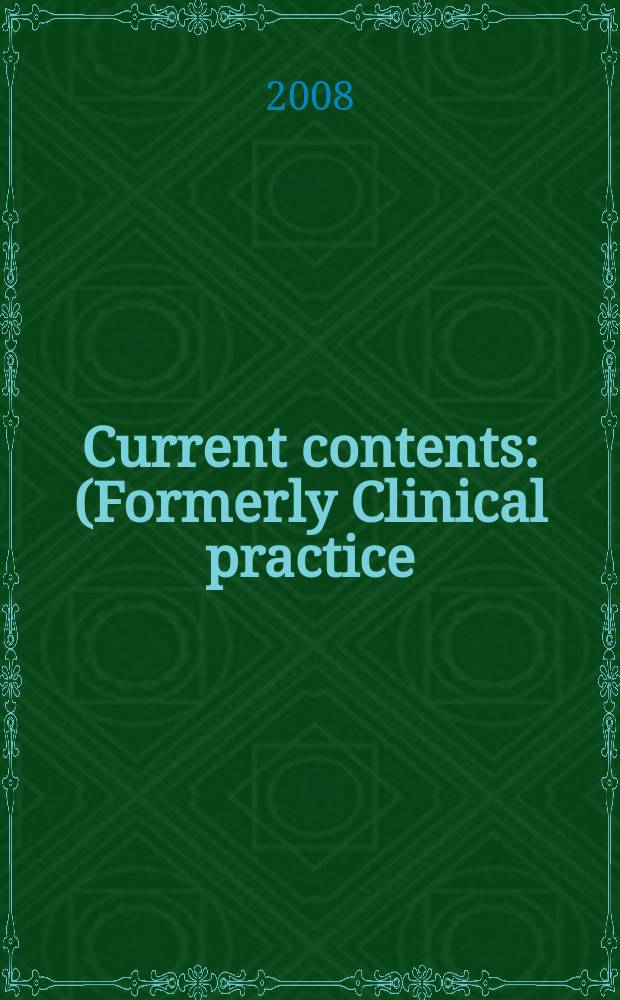 Current contents : (Formerly Clinical practice). Vol. 36, № 38