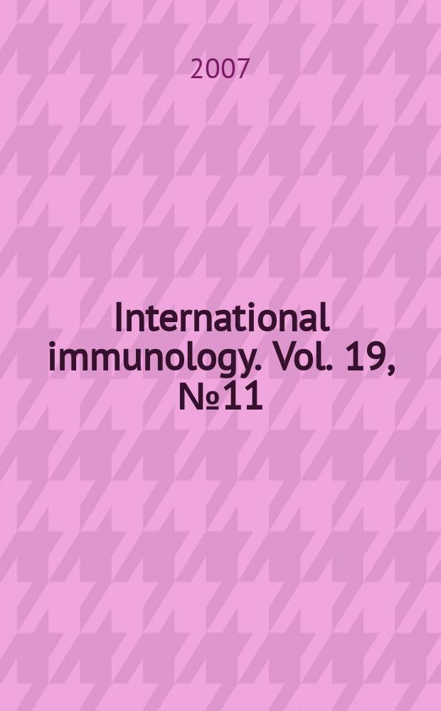 International immunology. Vol. 19, № 11