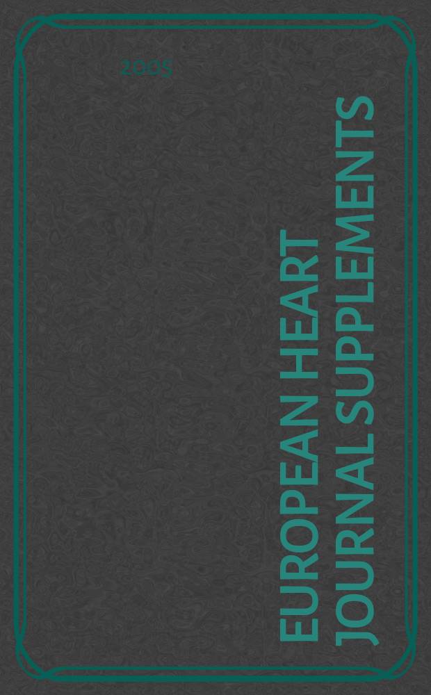 European heart journal supplements : J. of the Europ. soc. of cardiology. Vol.7, suppl. C : Contemporary issues in the management and treatment of atrial fibrillation
