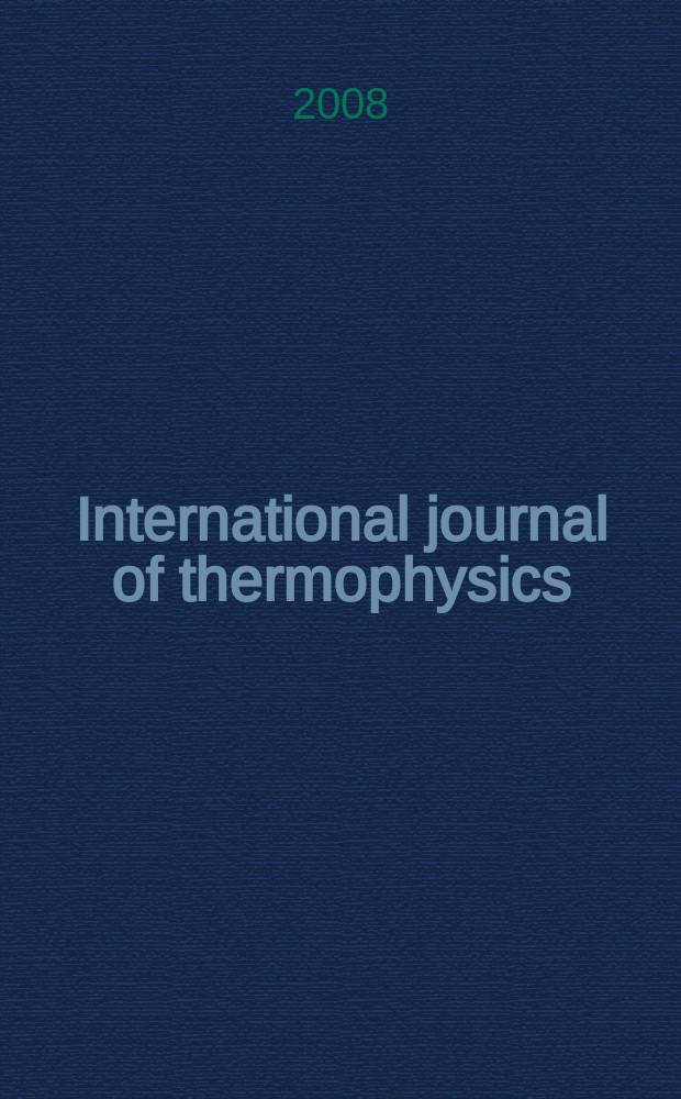 International journal of thermophysics : J. of thermophys. properties a. thermophysics a. its applications. Vol. 29, № 1 : TEMPMEKO 2007