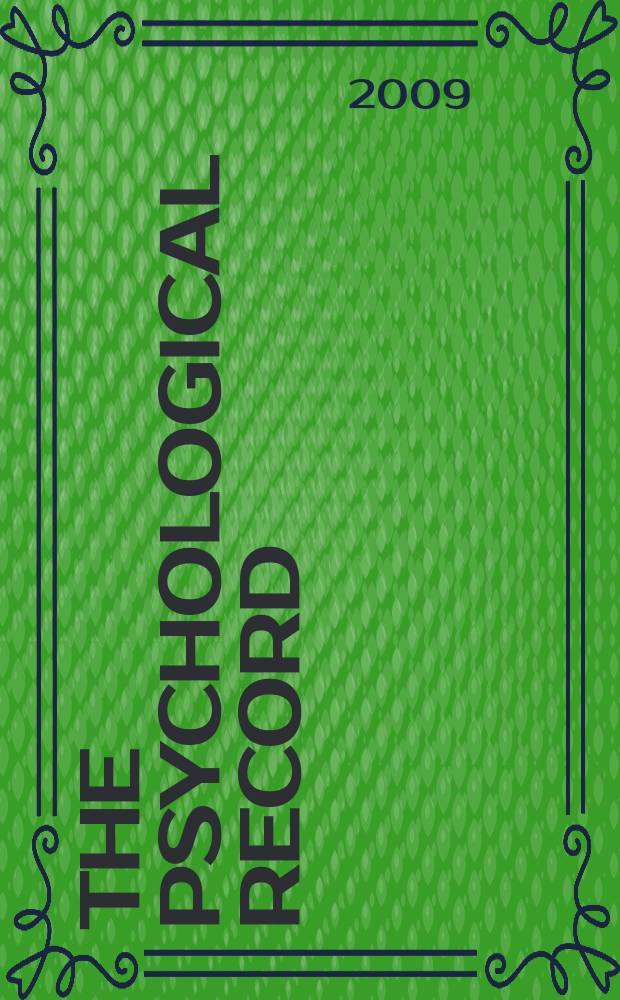 The Psychological record : A quarterly journal in theoretical and experimental psychology. Vol. 59, № 2