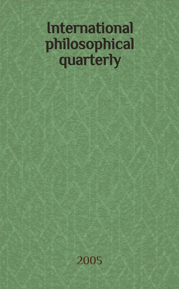 International philosophical quarterly : Publ. by the Foundation for intern. philos. exchange. Vol.47, №4(188)
