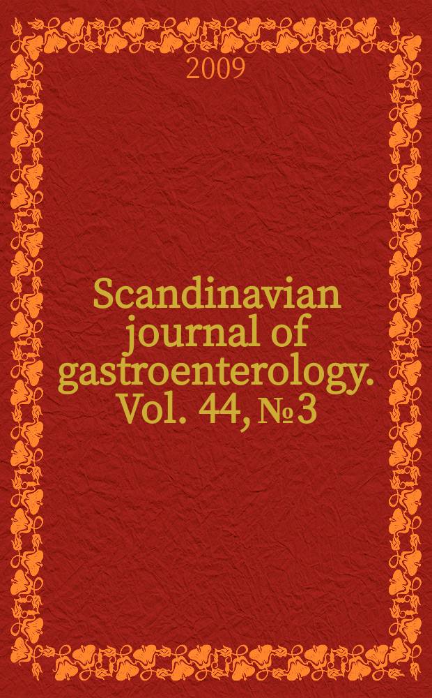 Scandinavian journal of gastroenterology. Vol. 44, № 3