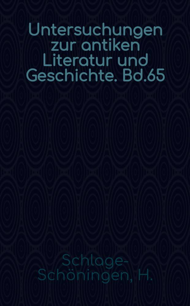 Untersuchungen zur antiken Literatur und Geschichte. Bd.65 : Die römische Gesellschaft...