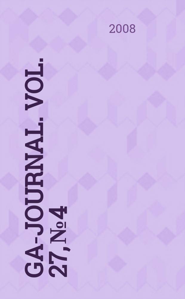 ÖGAI- Journal. Vol. 27, № 4