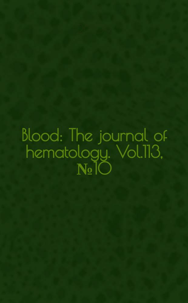 Blood : The journal of hematology. Vol.113, № 10