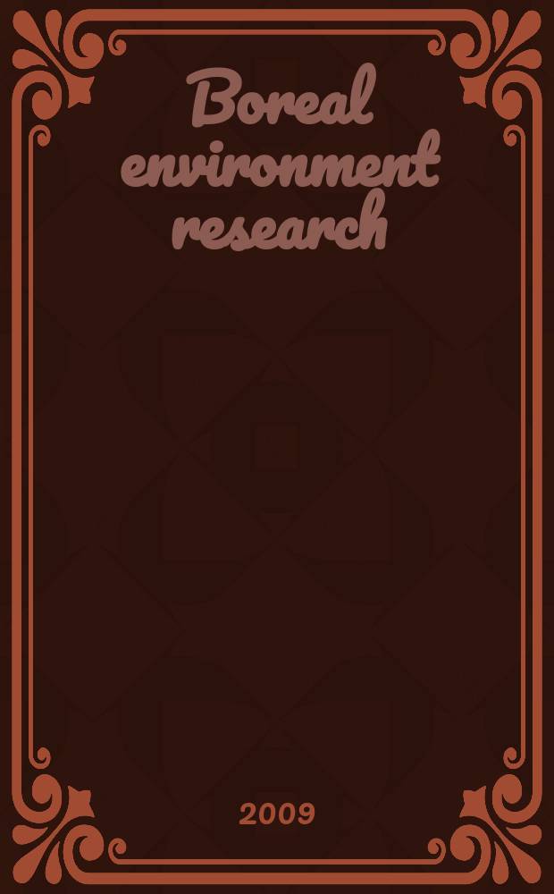 Boreal environment research : An intern. interdisciplinary j. Vol. 14, № 5