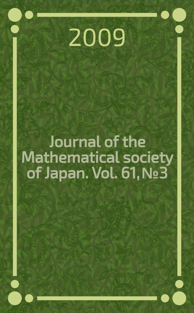 Journal of the Mathematical society of Japan. Vol. 61, № 3