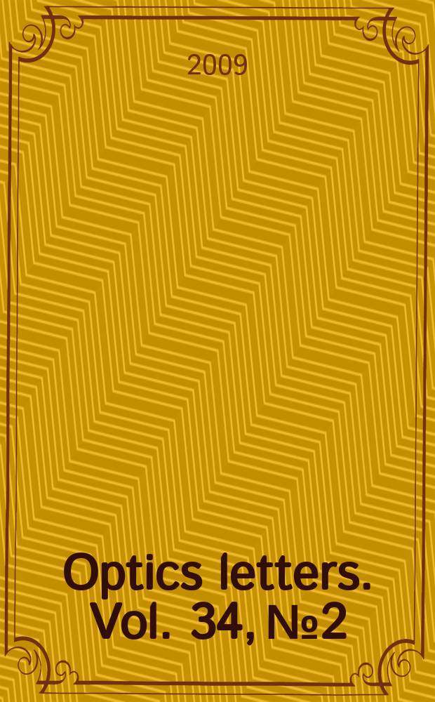Optics letters. Vol. 34, № 2