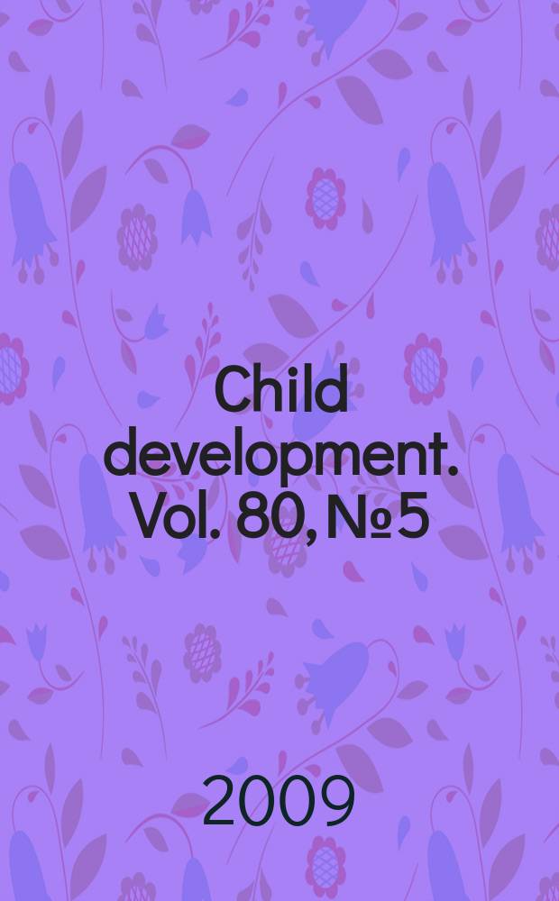 Child development. Vol. 80, № 5