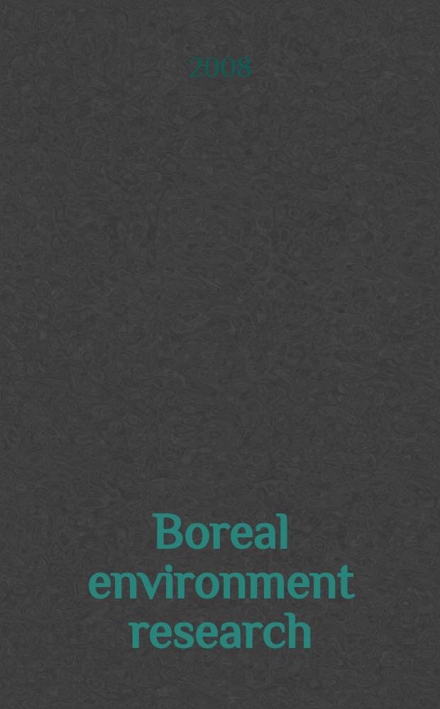Boreal environment research : An intern. interdisciplinary j. Vol. 13, № 3