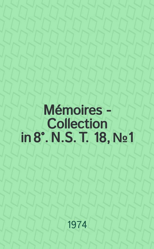Mémoires - Collection in 8°. N.S.[T.] 18, №1 : Le gisement de Bukena