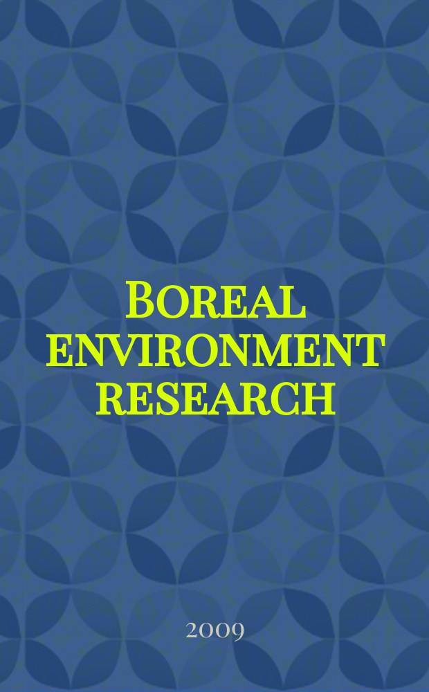 Boreal environment research : An intern. interdisciplinary j. Vol. 14, № 2