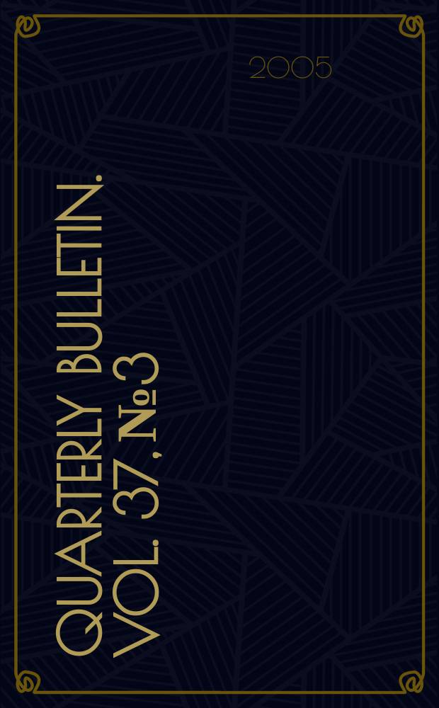 Quarterly bulletin. Vol. 37, № 3